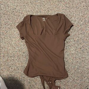 Brown Short Sleeve bodysuit